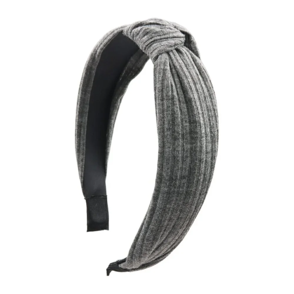 Grey Jersey Knot Comfort Headband
